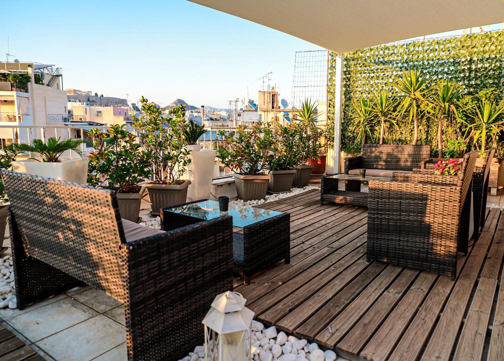 Bachelor Penthouse With Roof Garden Access, 15 M Walk To Acropolis